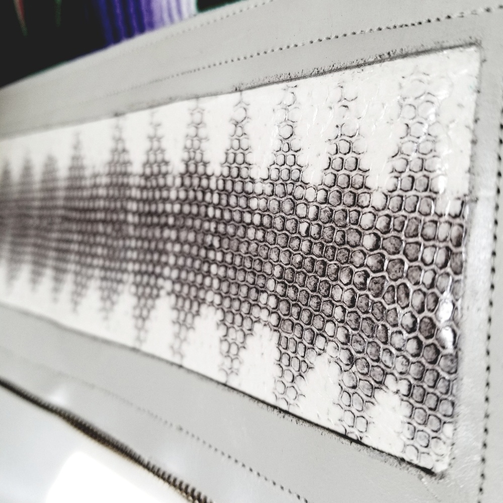 White snakeskin detail clutch or shoulder bag